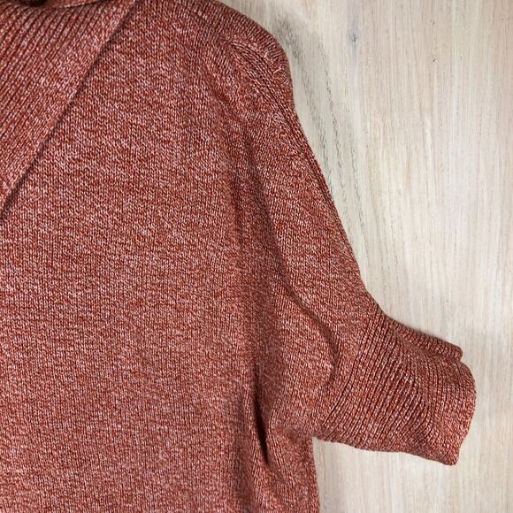 Cabi Orange Marled Knit Pullover Sweater XS Dolman Sleeve Fold Over Neck Cozy - Picture 4 of 12